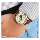 Buy Shop Fossil Townsman Automatic White Dial Brown Leather Strap Watch for Men - ME3064 USA Online