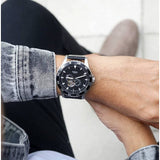 Buy Shop Fossil Crewmaster Sports Automatic Black Dial Black Leather Strap Watch for Men - ME3148 USA Online