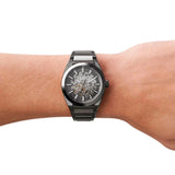 Buy Shop Fossil Everett Automatic Skeleton Grey Dial Grey Steel Strap Watch for Men - ME3206 USA Online