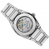 Buy Shop Fossil Everett Automatic Skeleton Blue Dial Silver Steel Strap Watch for Men - ME3220 USA Online