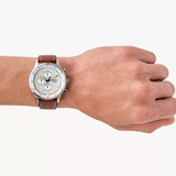 Buy Shop Fossil Retro Pilot Chronograph Silver Dial Brown Leather Strap Watch for Men - FS5809 USA Online