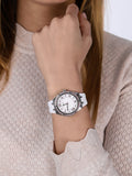 Buy Shop Guess Sparkling Silver Dial White Rubber Strap Watch For Women - GW0032L1 USA Online