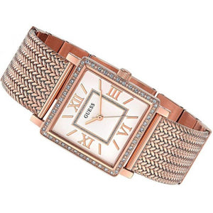 Buy Shop Guess Highline Off White Dial Rose Gold Stainless Steel Mesh Strap Watch For Women - W0826L3 USA Online