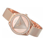 Buy Shop Guess Tri Glitz Quartz Diamonds Rose Gold Dial Rose Gold Mesh Bracelet Watch For Women - W1142L4 USA Online