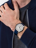 Buy Shop Emporio Armani Renato White DIal Blue Leather Strap Watch For Men - AR11119 USA Online