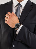 Buy Shop Emporio Armani Renato Analog Black Dial Black Leather Strap Watch For Men - AR11186 USA Online