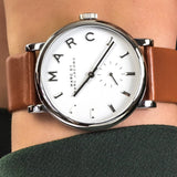 Buy Shop Marc Jacobs Baker White Dial Brown Leather Strap Watch for Women - MBM1265 USA Online
