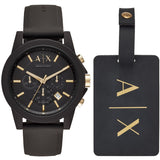 Buy Shop Armani Exchange Outerbanks Chronograph Black Dial Black Steel Strap Watch For Men - AX7105 USA Online