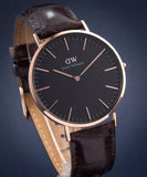 Buy Shop Daniel Wellington Classic York Black Dial Brown Leather Strap Watch For Men - DW00100128 USA Online