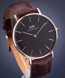 Buy Shop Daniel Wellington Classic Bristol Black Dial Brown Leather Strap Watch for Men - DW00100137 USA Online