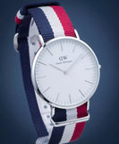 Buy Shop Daniel Wellington Classic Cambridge White Dial Two Tone Nylon Strap Watch For Men - DW00100017 USA Online