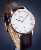 Buy Shop Daniel Wellington Dapper Bristol White Dial Brown Leather Strap Watch For Men - DW00100086 USA Online