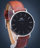 Buy Shop Daniel Wellington Classic St Mawes Black Dial Brown Leather Strap Watch For Men - DW00100130 USA Online