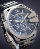 Buy Shop Diesel Mega Chief Chronograph Blue Dial Black Steel Strap Watch For Men - DZ4329 USA Online
