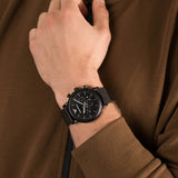 Emporio Armani Sport Chronograph Black Dial Black Mesh Bracelet Watch For Men - AR1968