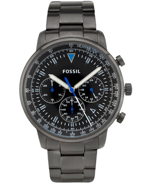 Buy Shop Fossil Goodwin Chrono Analog Black Dial Grey Steel Strap Watch for Men - FS5518 USA Online