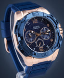 Buy Shop Guess Genesis Quartz Blue Dial Blue Silicone Strap Watch For Men - W1254G3 USA Online