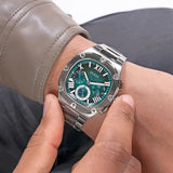 Buy Shop Guess Headline Quartz Green Dial Silver Steel Strap Watch For Men - GW0572G6 USA Online