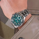 Buy Shop Guess Headline Quartz Green Dial Silver Steel Strap Watch For Men - GW0572G6 USA Online