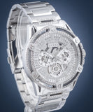 Buy Shop Guess King Quartz Silver Dial Silver Steel Strap Watch For Men - GW0497G1 USA Online