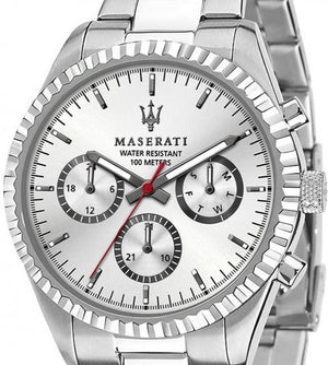 Buy Shop Maserati Competizione Silver Dial Silver Steel Strap Watch For Men - R8853100018 USA Online