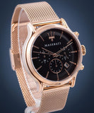 Buy Shop Maserati Epoca Black Dial Gold Mesh Bracelet Watch For Men - R8873618005 USA Online