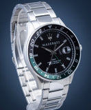 Buy Shop Maserati SFIDA Chronograph Black Dial Silver Steel Strap Watch For Men - R8853140005 USA Online
