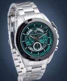 Buy Shop Maserati Traguardo Chronograph Green Dial Silver Steel Strap Watch For Men - R8873612060 USA Online