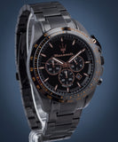 Maserati Traguardo Chronograph Black Dial Black Steel Strap Watch For Men - R8873612048