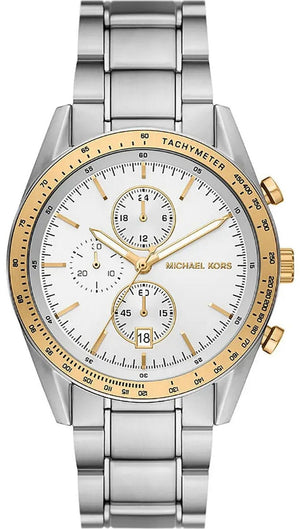 Buy Shop Michael Kors Accelerator Chronograph White Dial Silver Steel Strap Watch For Men - MK9112 USA Online