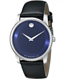 Buy Shop Movado Museum Classic Blue Dial Black Leather Strap Watch for Men - 606610 USA Online