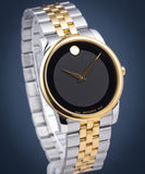 Buy Shop Movado Museum Classic Black Dial Two Tone Steel Strap Watch For Men - 606899 USA Online