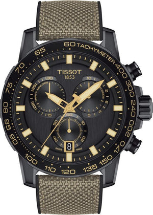 Buy Shop Tissot Supersport Chrono Black Dial Beige Nylon Strap Watch For Men - T125.617.37.051.01 USA Online