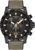 Buy Shop Tissot Supersport Chrono Black Dial Beige Nylon Strap Watch For Men - T125.617.37.051.01 USA Online