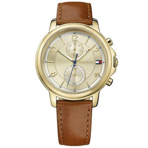 Buy Shop Tommy Hilfiger Claudia Rose Gold Dial Brown Leather Strap Watch for Women - 1781818 USA Online