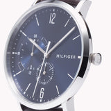 Buy Shop Tommy Hilfiger Cooper Blue Dial Brown Leather Strap Watch for Men - 1791508 USA Online