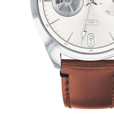 Tommy Hilfiger Deacon White Dial Brown Leather Strap Watch for Men - 1791550