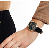 Buy Shop Michael Kors Pyper Black Dial Black Leather Strap Watch For Women - MK2747 USA Online