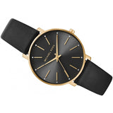 Buy Shop Michael Kors Pyper Black Dial Black Leather Strap Watch For Women - MK2747 USA Online
