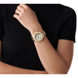 Buy Shop Michael Kors Camille Chronograph White Dial Gold Steel Strap Watch For Women - MK6994 USA Online