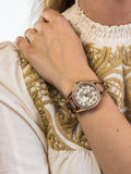 Buy Shop Fossil Riley White Dial Sand Leather Strap Watch for Women - ES3466 USA Online