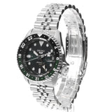 Seiko 5 Sports SKX GMT Automatic Green Dial Silver Steel Strap Watch For Men - SSK035K1