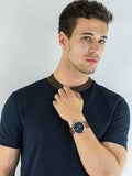 Buy Shop Fossil Forrester Chronograph Blue Dial Brown Leather Strap Watch for Men - S5607 USA Online