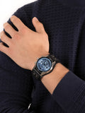 Buy Shop Fossil Coachman Chronograph Blue Dial Black Leather Strap Watch for Men - CH2564 USA Online