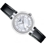 Tissot T Lady Flamingo Mother of Pearl Dial Black Leather Strap Watch for Women - T094.210.16.111.00