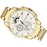 Buy Shop Tommy Hilfiger Iconic Quartz White Dial Gold Steel Strap Watch for Men - 1791538 USA Online