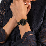 Buy Shop Michael Kors Pyper Black Dial Black Leather Strap Watch For Women - MK2747 USA Online