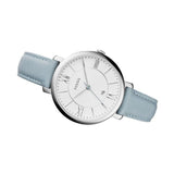 Buy Shop Fossil Jacqueline White Dial Light Blue Leather Strap Watch for Women - ES3821 USA Online