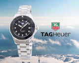 Buy Shop Tag Heuer Aquaracer Quartz Black Dial Silver Steel Strap Watch for Women - WAY131M.BA0748 USA Online