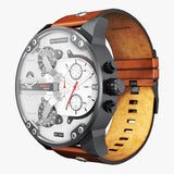 Buy Shop Diesel Mr. Daddy 2.0 Chronograph Silver Dial Brown Leather Strap Watch For Men - DZ7394 USA Online
